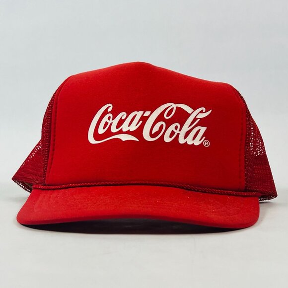 Vintage Nissin Coca-Cola Red Cap Hat Adjustable Logo Promo Collectible Soft Brim - Picture 1 of 6